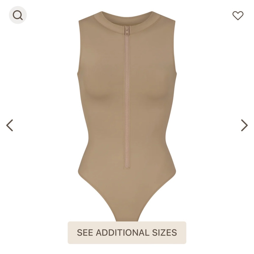 SKIMS front zip sleeveless one piece